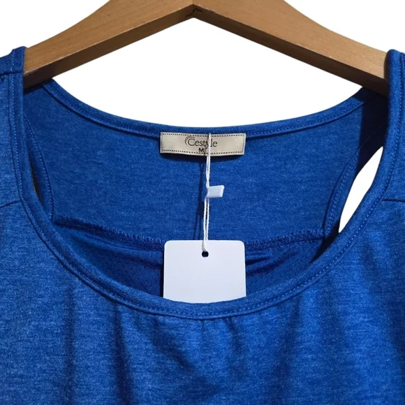 Cestyle Women's Blue Tank Top With Padding. Brand New With Tags. Women's Medium - Picture 3 of 5